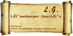 Lövenberger Gusztáv névjegykártya